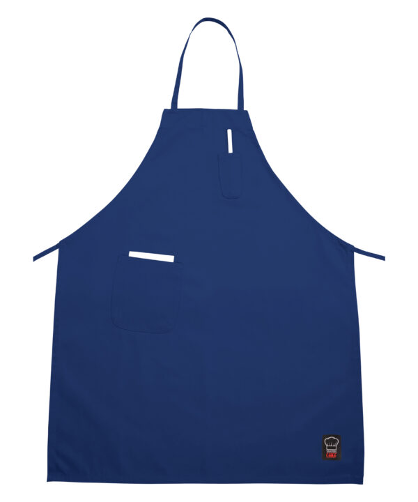 Winco BA-PBL Signature Chef Blue Full-Length Bib Apron with 2 Pockets – (33″ x 26″)