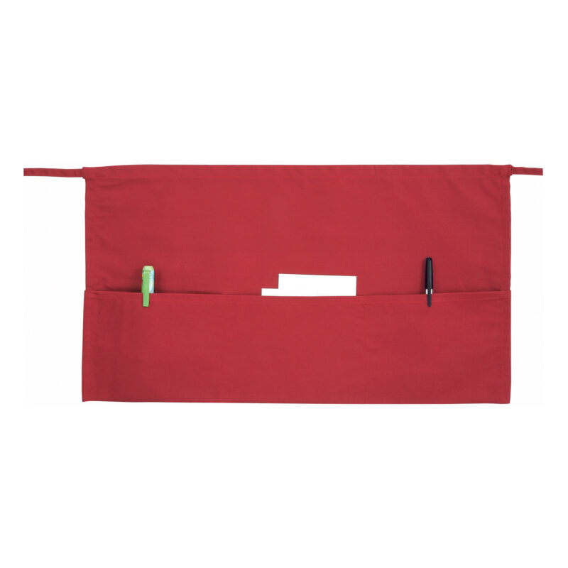 Winco WA-1221R Signature Chef Burgundy 3-Pocket Waist Apron - (12 1/2" x 21 3/4")