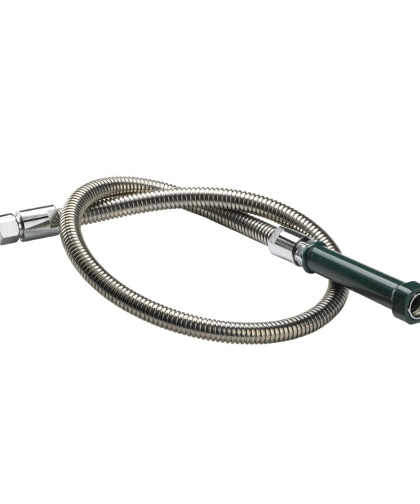 Krowne 21-133L Royal Series 44 inch pre-rinse hose in stainless steel with comfort grip, full view