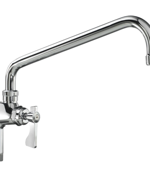 Krowne 21-139L pre-rinse add-on faucet in chrome, 12-inch swing spout, side view