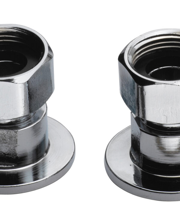 Krowne 21-400L Silver Series coupling flanges pair in chrome finish, product view