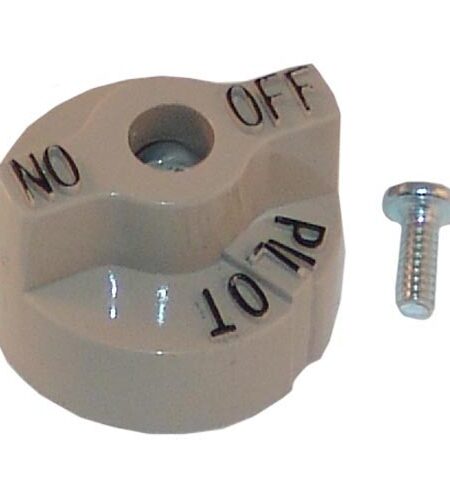AllPoints 22-1014 gas valve control knob in beige plastic, Off/Pilot/On dial, front view