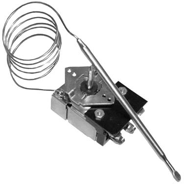 AllPoints 46-1503 Type KA thermostat in stainless and brass, 36-inch capillary, front view