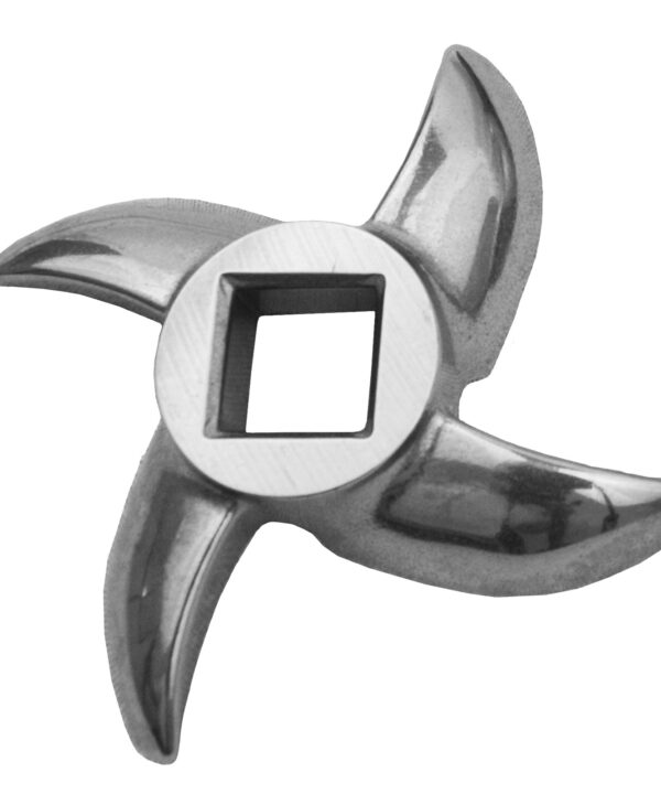 Uniworld SS822GK #22 meat grinder knife in stainless steel, top view