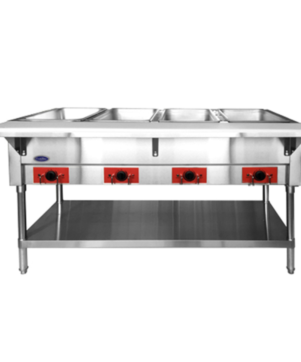 Atosa CSTEA-4C 4-well electric steam table in stainless steel, front view