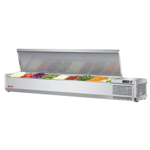 Turbo Air CTST-1800-N refrigerated countertop salad table in stainless steel, front view