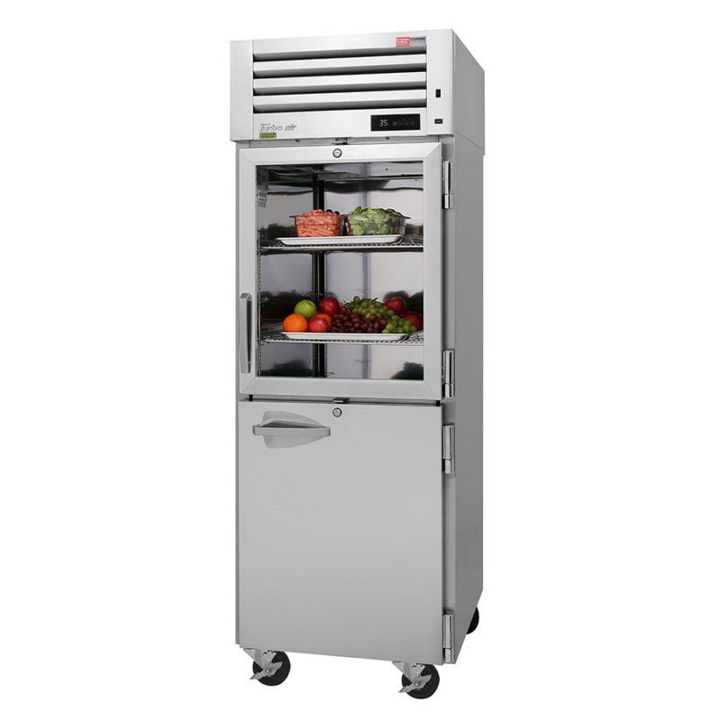 Turbo Air PRO-26R-GSH-N(-L) Glass and Solid Half Door Reach-In Refrigerator