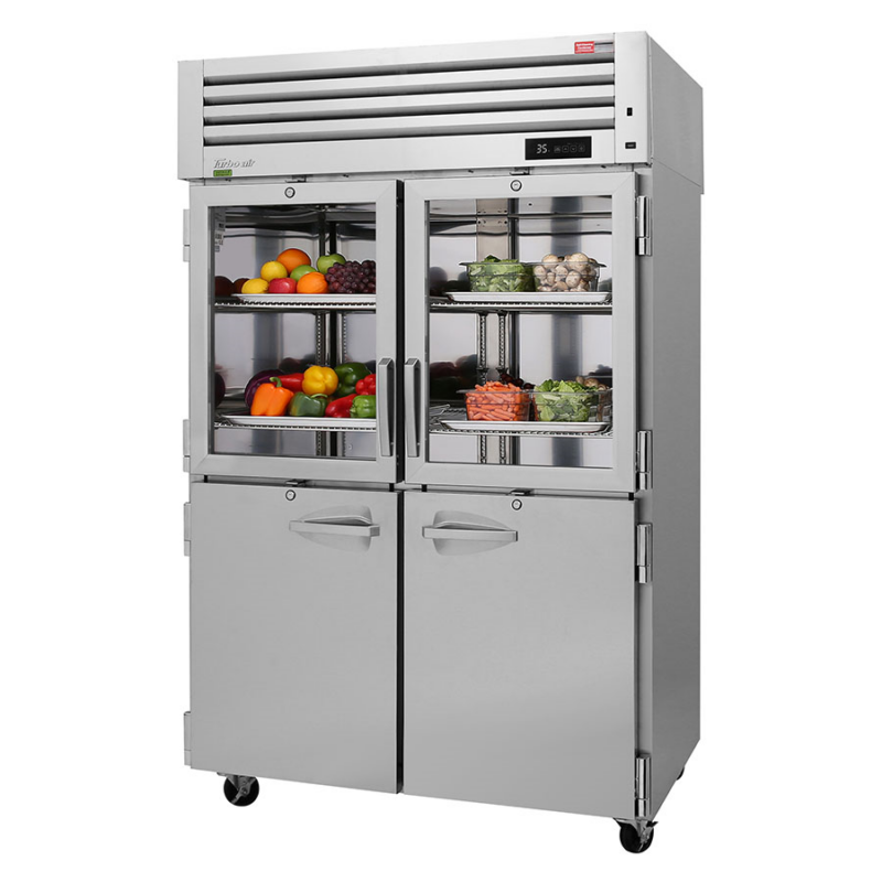 Turbo Air PRO-50R-GSH-N 2-Glass 2-Solid Half-Door Reach-In Refrigerator