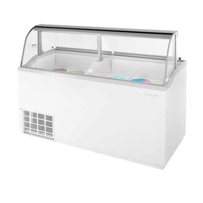 Turbo Air TIDC-70W-N ice cream dipping cabinet in white, front view