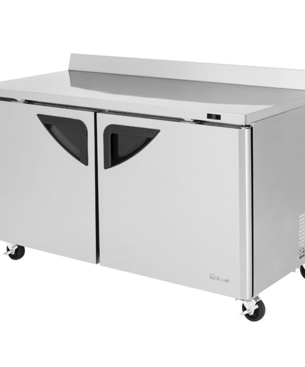 Turbo Air TWR-60SD-N two-door worktop refrigerator in stainless steel, front view
