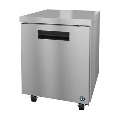 Hoshizaki UR27B undercounter refrigerator in stainless steel, front view