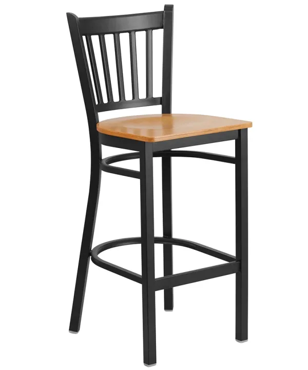 Metal Bar Stool | Flash Furniture XU-DG-6R6B-VRT-BAR-NATW-GG | RHQ Supplies