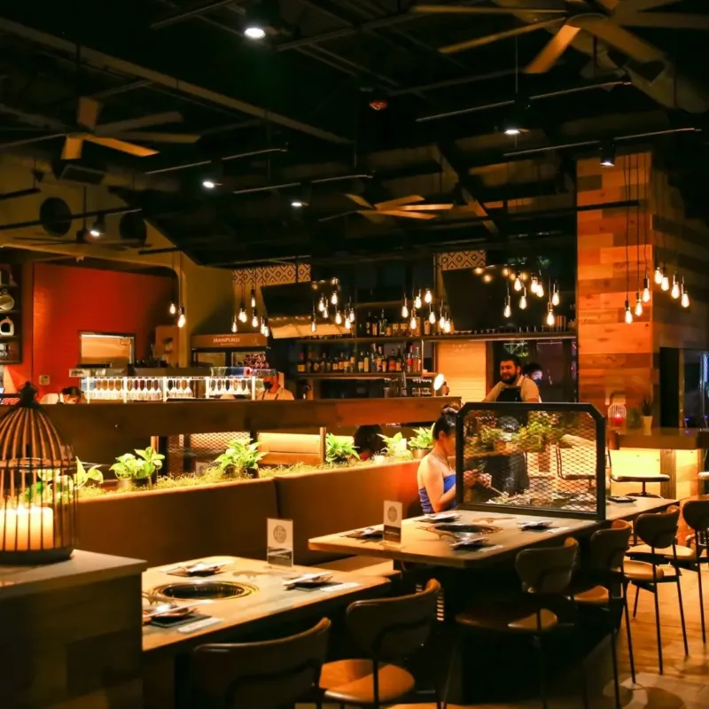 Manpuku Japanese BBQ bar and counter, japanese bbq restaurant in Dallas, TX, designed and built by Restaurant Headquarters