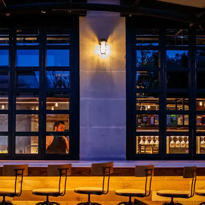 Manpuku Japanese BBQ dining room, japanese bbq restaurant in Dallas, TX, designed and built by Restaurant Headquarters