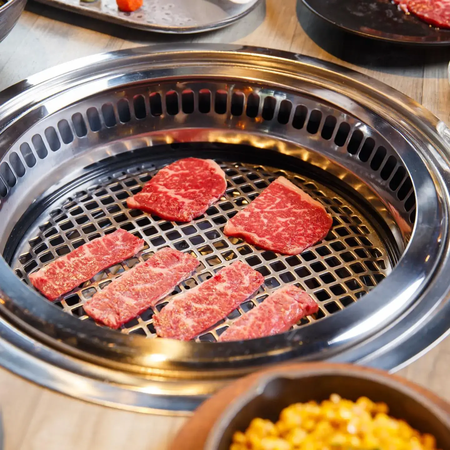 Custom smokeless yakiniku grill table installed in Dallas by Restaurant Headquarters