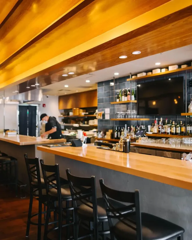Ebesu Robata & Sushi kitchen and service line, robata & sushi restaurant in Plano, TX, designed and built by Restaurant Headquarters
