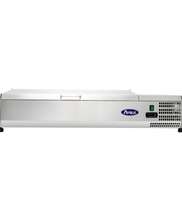 Atosa MSCT-48-10 refrigerated countertop prep station in stainless steel, front view