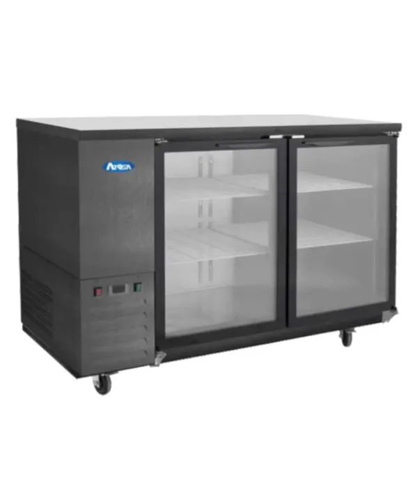 Atosa SBB48GGRAUS2 48″ Black Shallow Depth Back Bar Cooler with Glass ...