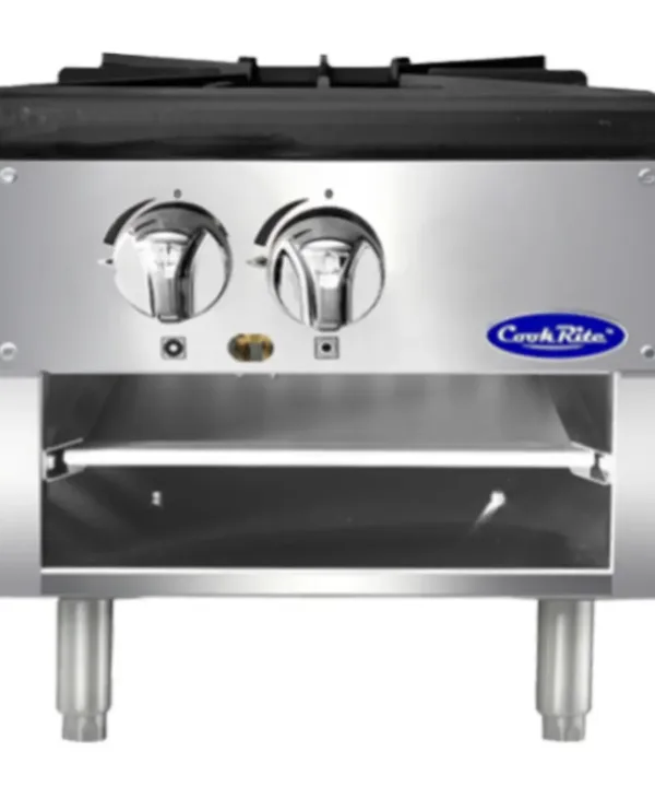 Commercial stock pot stove with stainless steel construction and heavy-duty cast iron burner, CookRite ATSP-18-1L | Restaurant Headquarters