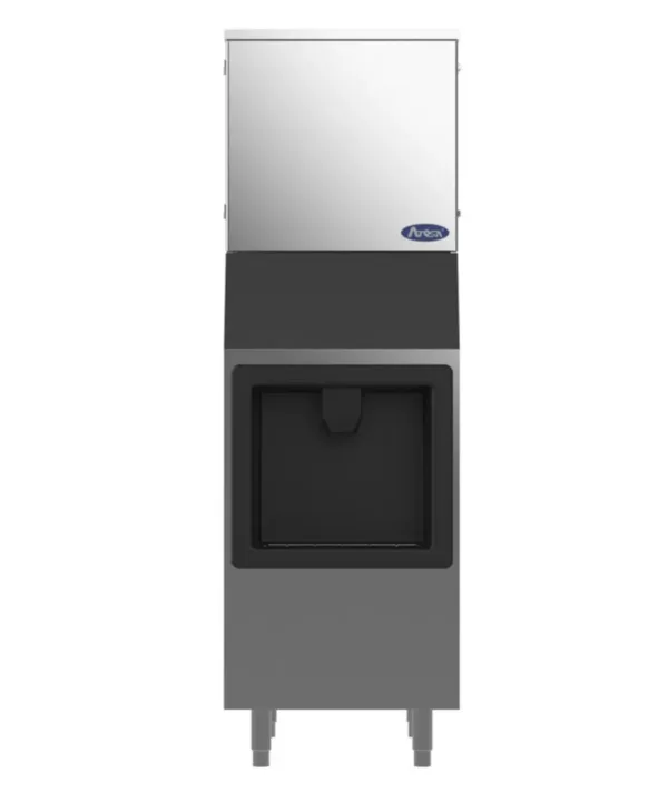 Atosa HD350-AP-161 hotel ice dispenser with stainless steel exterior and push chute dispensing system | Restaurant Headquarters