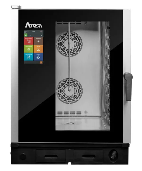 Atosa AEC-1011E Combi Smart Cooking Oven front view with touchscreen control panel and glass door | Restaurant Headquarters
