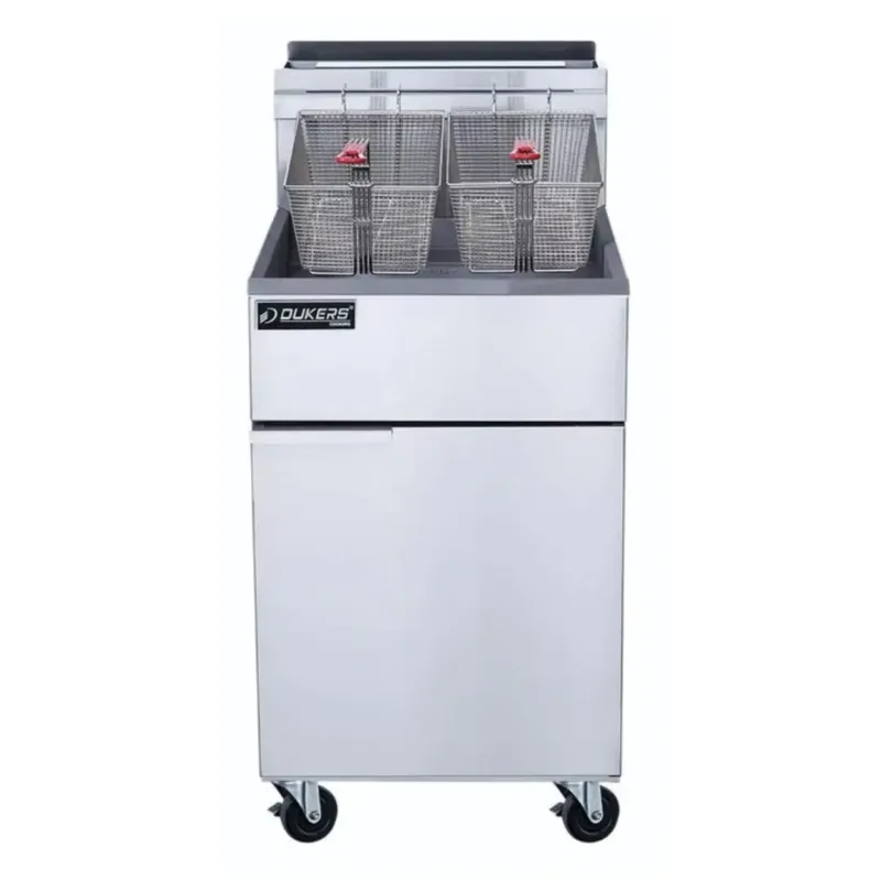 Dukers DCF5-NG Commercial Natural Gas Fryer with 5 Tube Burners – 150,000 BTU