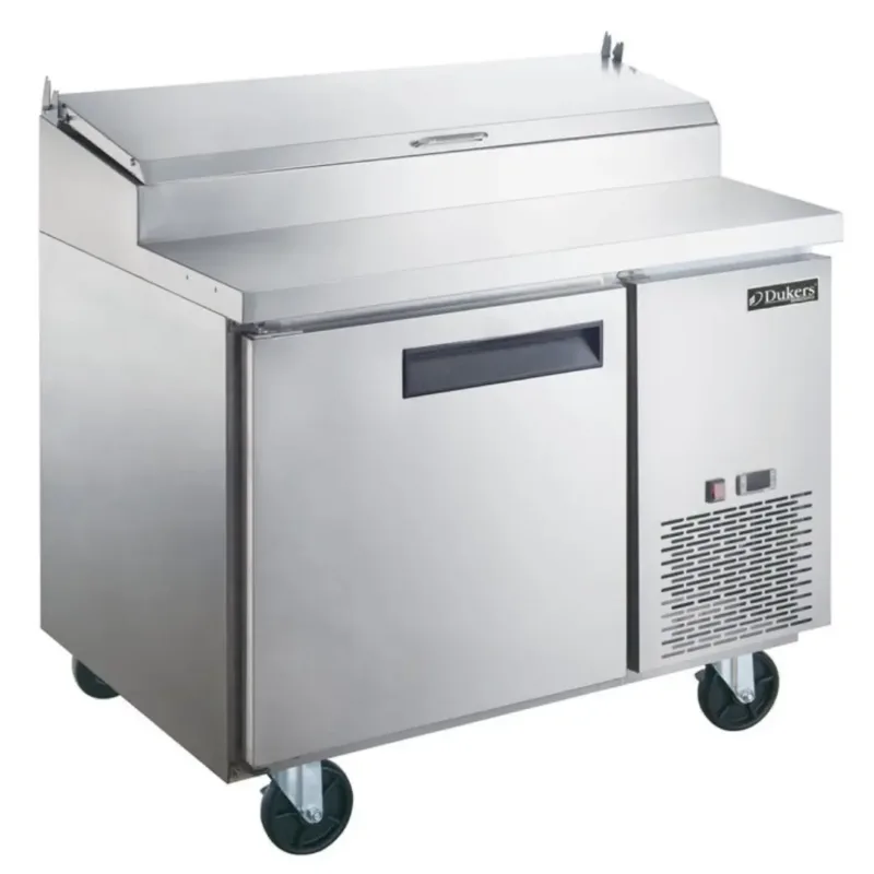 Dukers DPP44 Commercial Single Door Pizza Prep Table Refrigerator