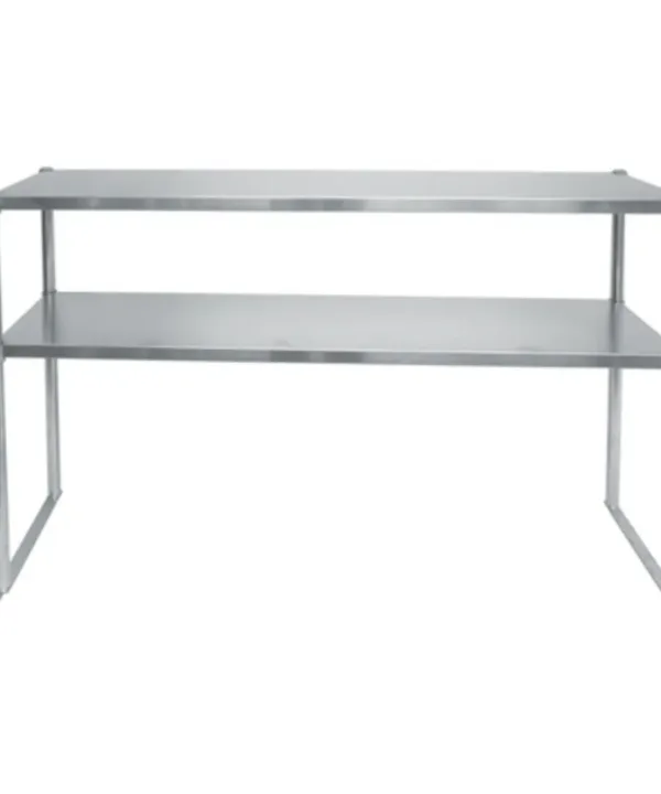 Atosa MROS-4RE 48 inch double overshelf in stainless steel, front view