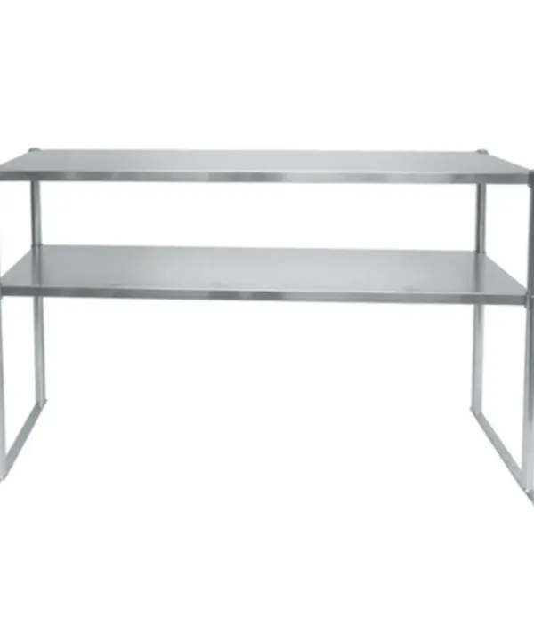 Stainless steel double overshelf for commercial sandwich prep table refrigeration, adjustable two-tier design MROS-5RE | Restaurant Headquarters