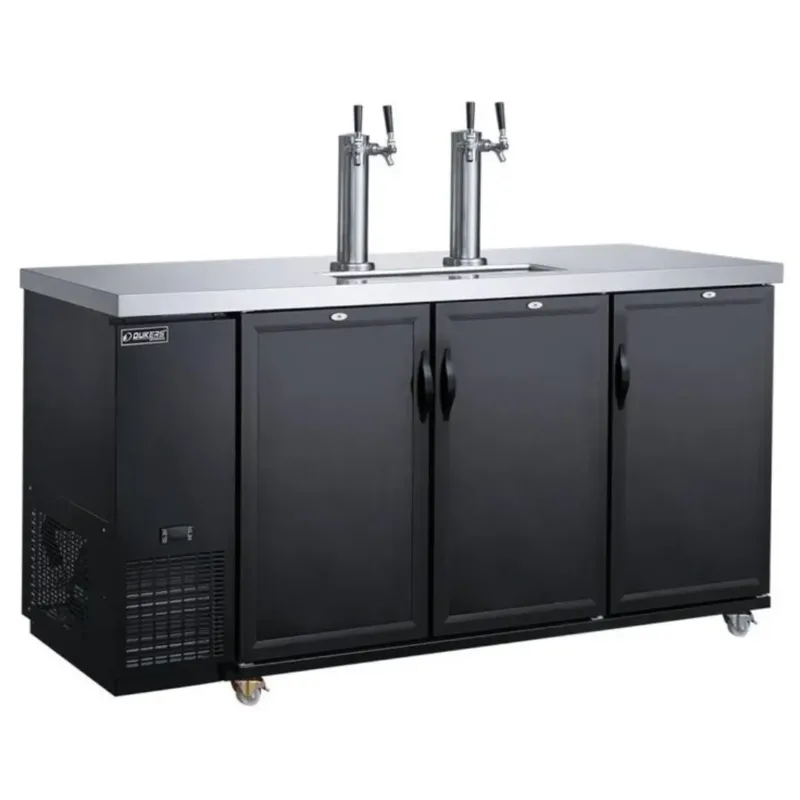 Dukers DKB72-M3 72" Dual Tap Kegerator Beer Dispenser - Holds up to Twelve Sixth-Barrel Kegs