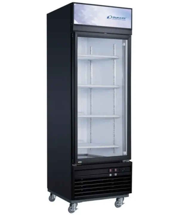 Dukers DSM-15F glass door merchandiser freezer single swing door commercial display | Restaurant Headquarters