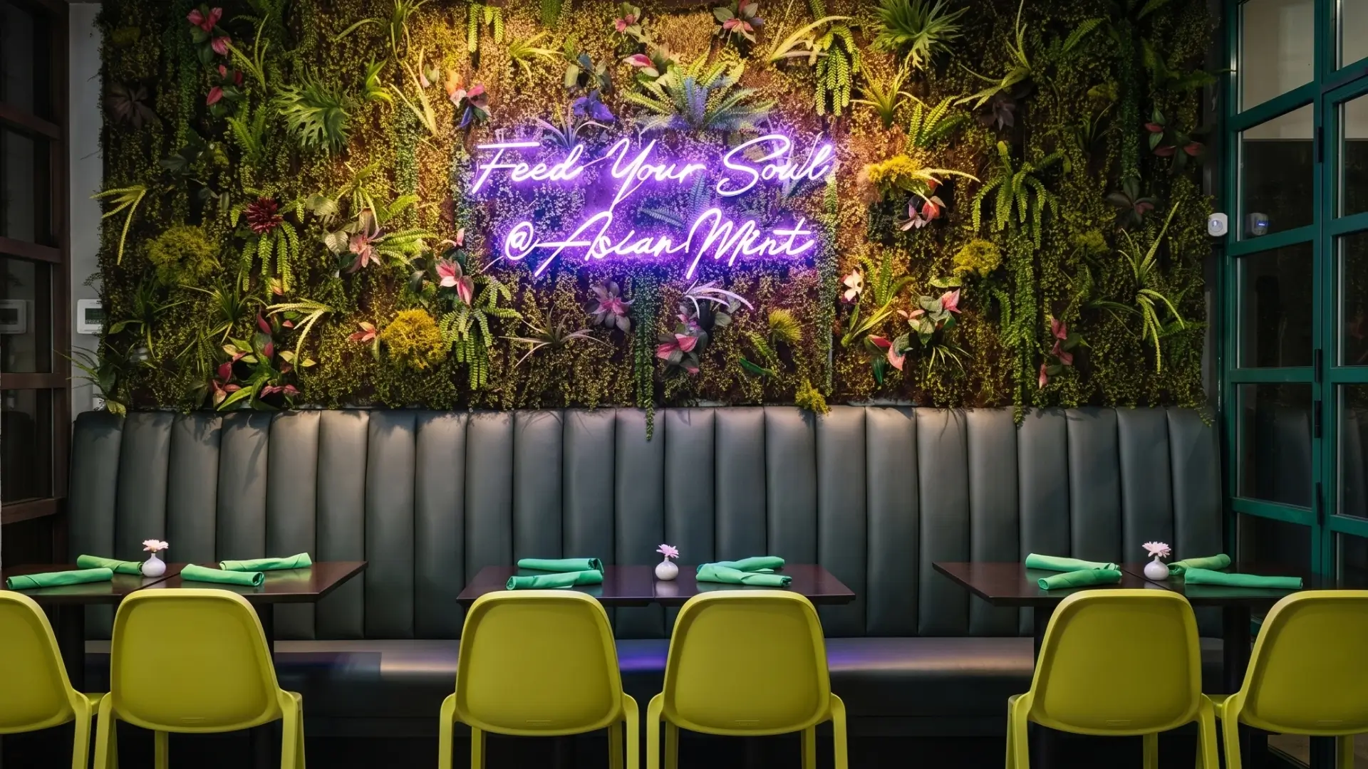 Asian Mint Thai dining room, thai kitchen restaurant in Addison, TX, designed and built by Restaurant Headquarters