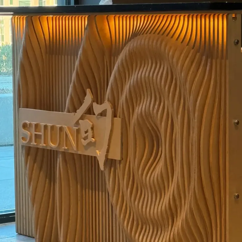 Shun by Yama Sushi interior detail, omakase sushi restaurant in McKinney, TX, designed and built by Restaurant Headquarters