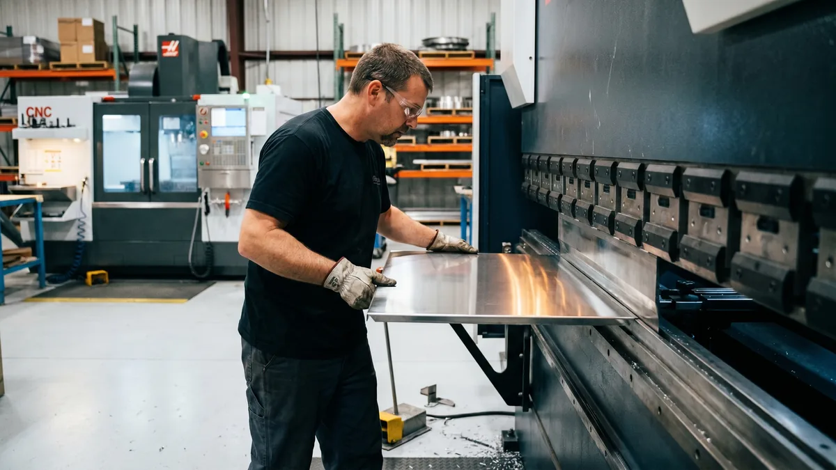 Custom commercial metal fabrication in the RHQ Garland shop