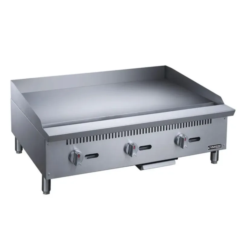 Dukers DCGMA36 36 Inch Commercial Gas Griddle with 3 Burners - 90,000 BTU/H