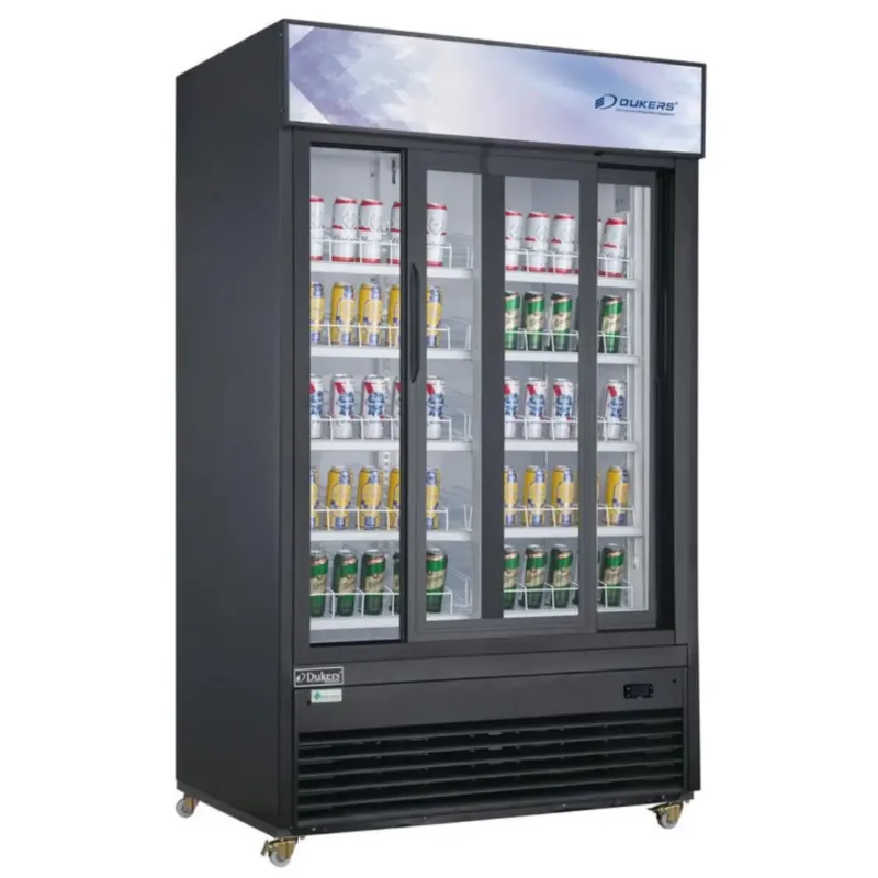 Dukers DSM-40SR 2-Door Glass Sliding Merchandiser Refrigerator