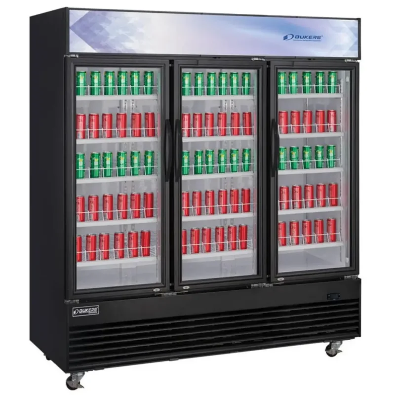 Dukers DSM-69R 3-Door Glass Merchandiser Refrigerator