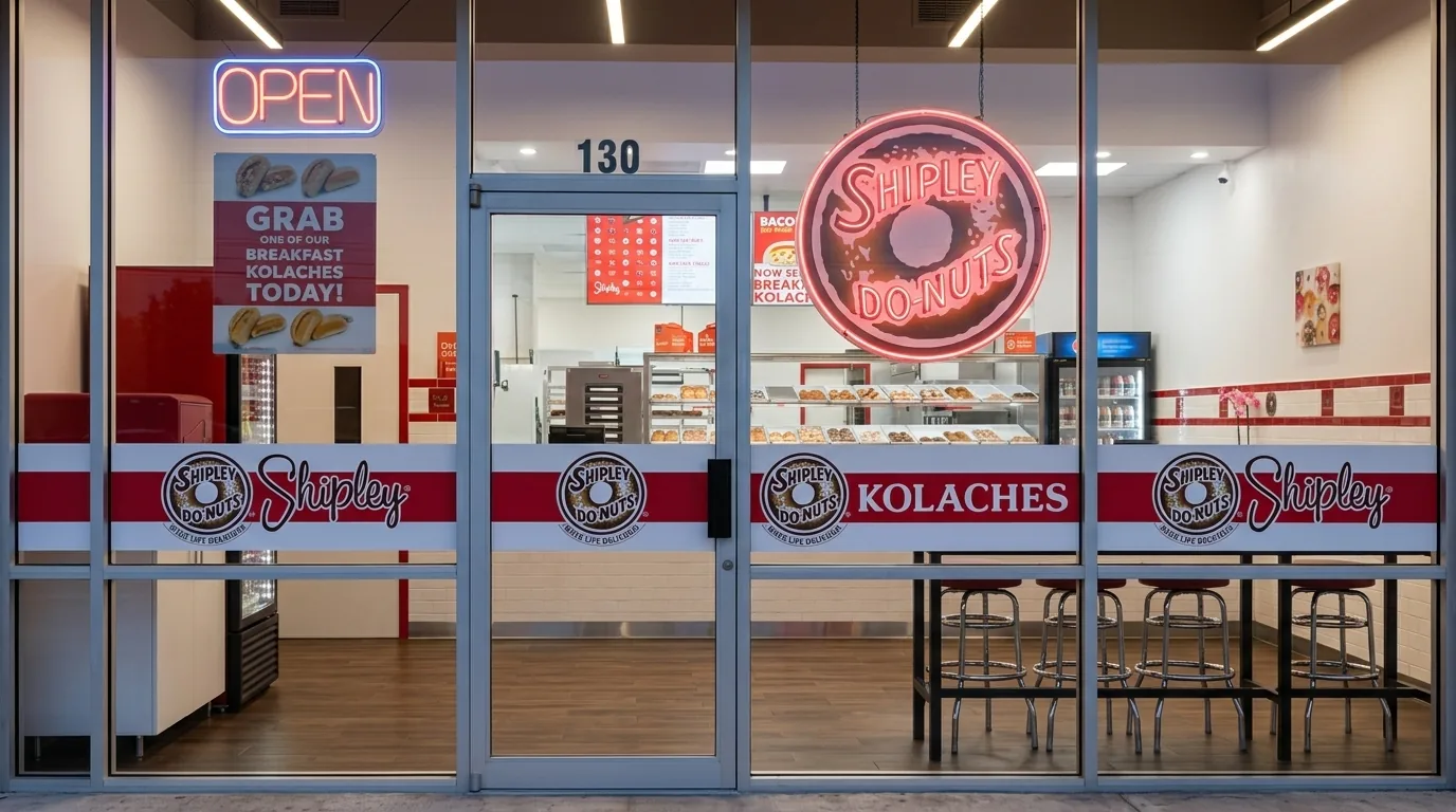 Shipley Do-Nuts interior detail, donut shop restaurant in Garland, TX, designed and built by Restaurant Headquarters