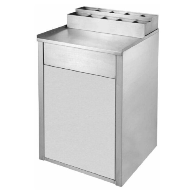 Klinger's Trading WR2000 Stainless Steel Commercial Trash Bin 24" x 26" x 41" - 35 Gallon Capacity