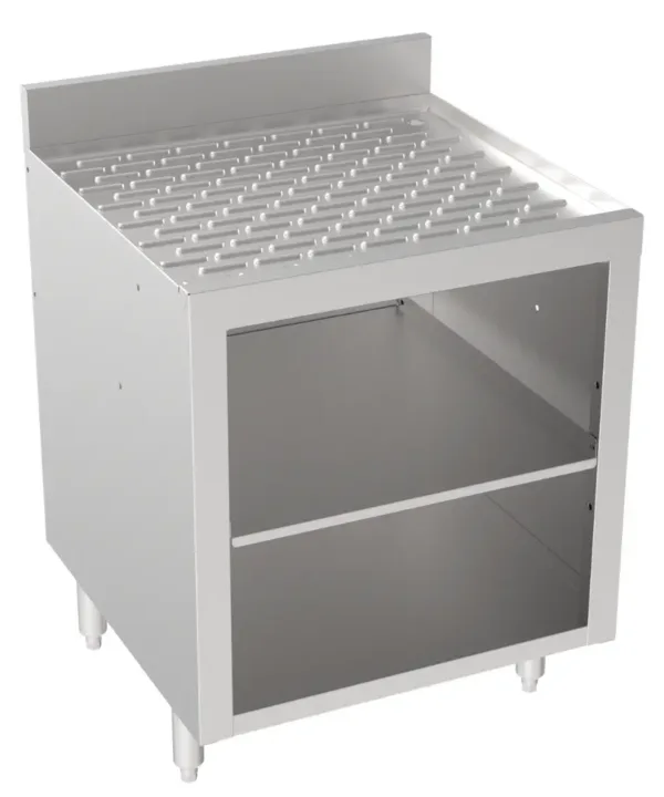 Krowne 18-GSB3 Silver Series underbar glass rack storage cabinet in stainless steel, front view
