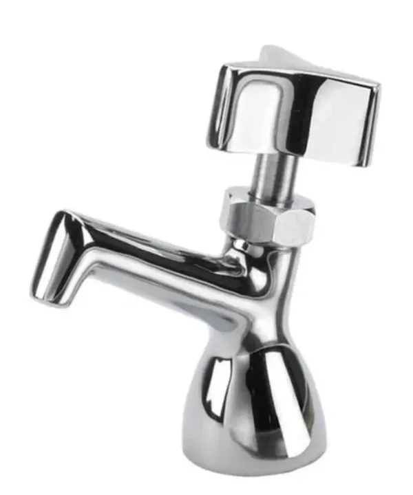 Krowne 16-151L deck-mount dipper well faucet in polished chrome, front view